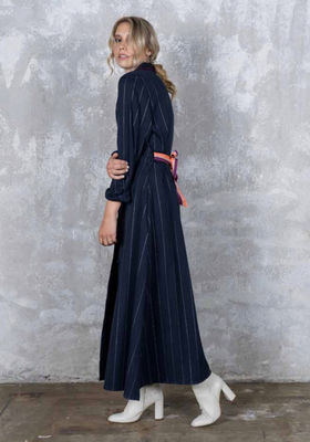 D’elle long dress stripe, Blue, medium