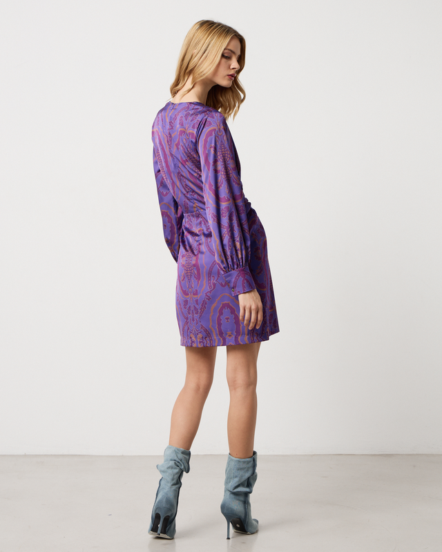 Dress satin mini printed-null