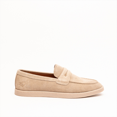 Boston sport club premium penny strap casual loafers, Taupe, medium