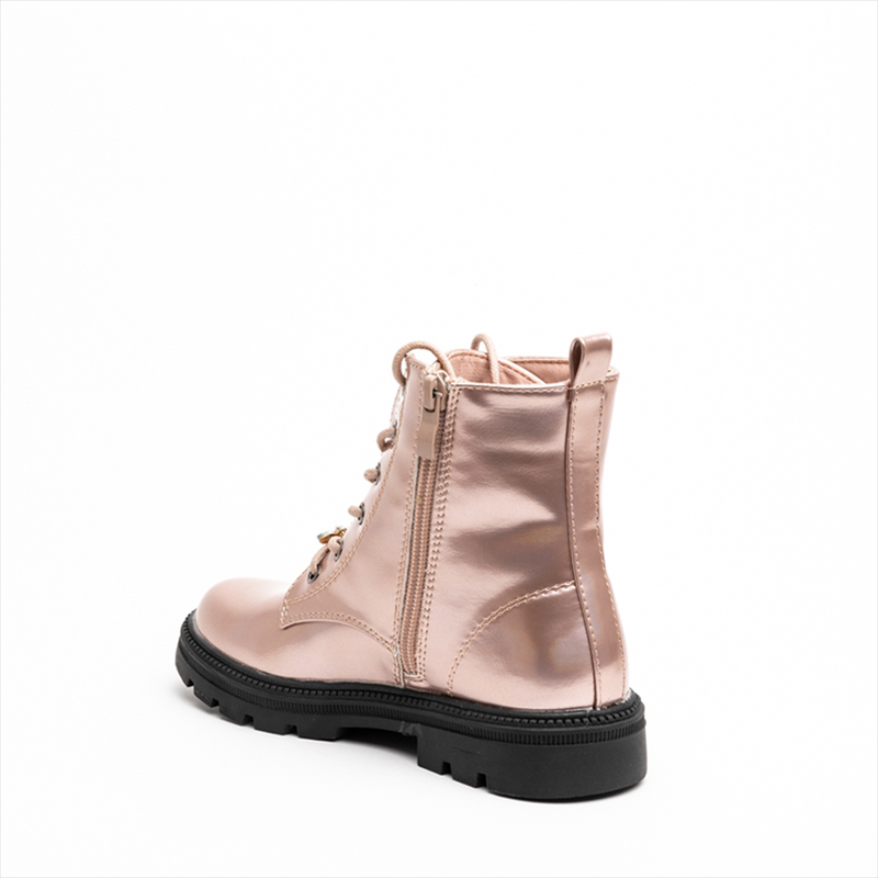 Miss belgini girls lace up chelsea boots with lace embellishments-null