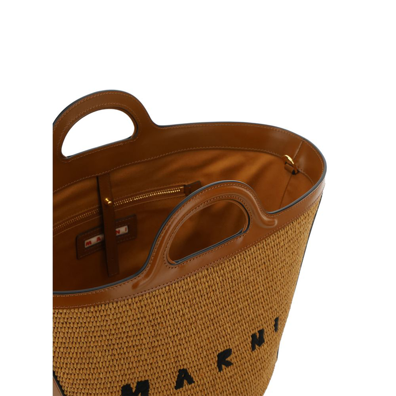 Brown cotton shoulder bag-null