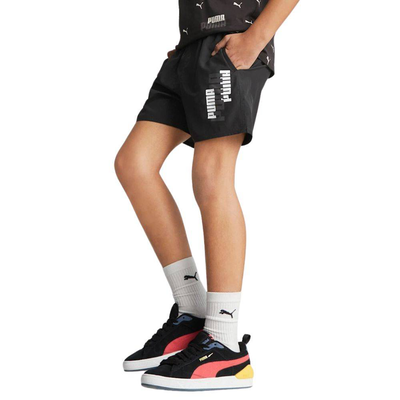 Ess+ logolab woven boys short, Black, medium