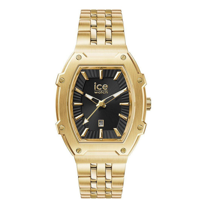 Gold stainless steel dress watch-null