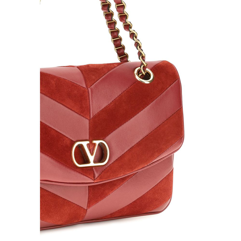Multicolor suede leather shoulder bag-null
