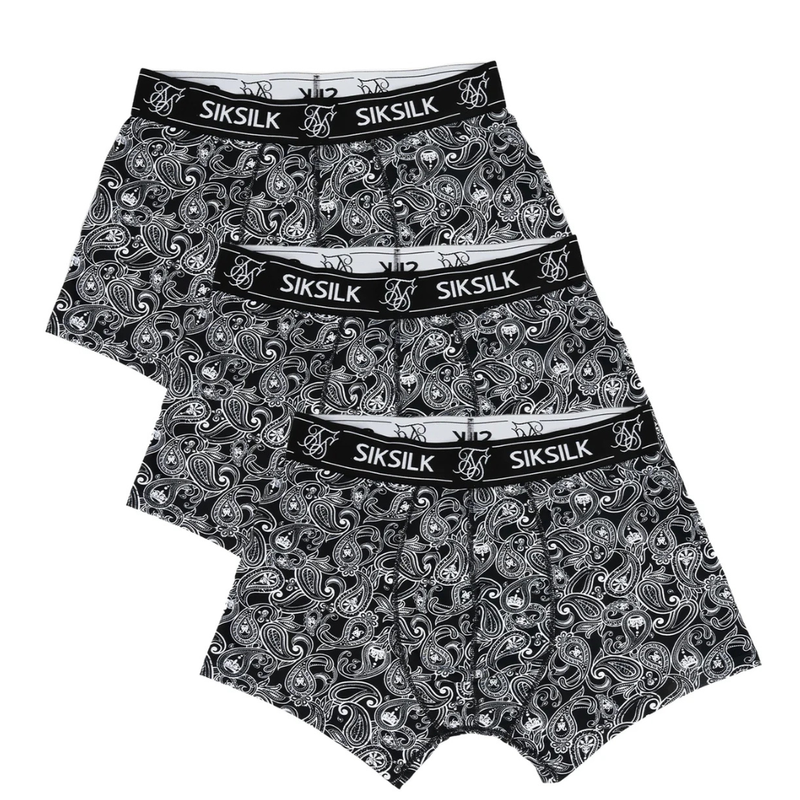 Product image: Siksilk 3 pack paisley boxer black white ss-23866-null