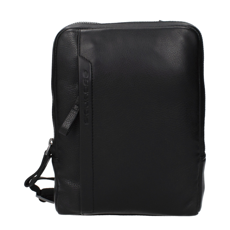 Black leather crossbody bag-null