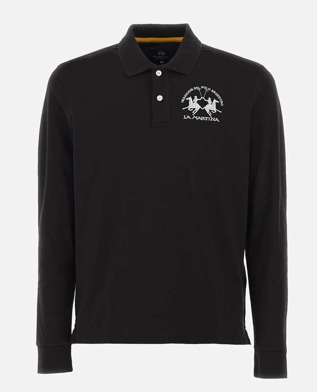 La martina man polo basic long sleeve piquet stretch ccmp03-null