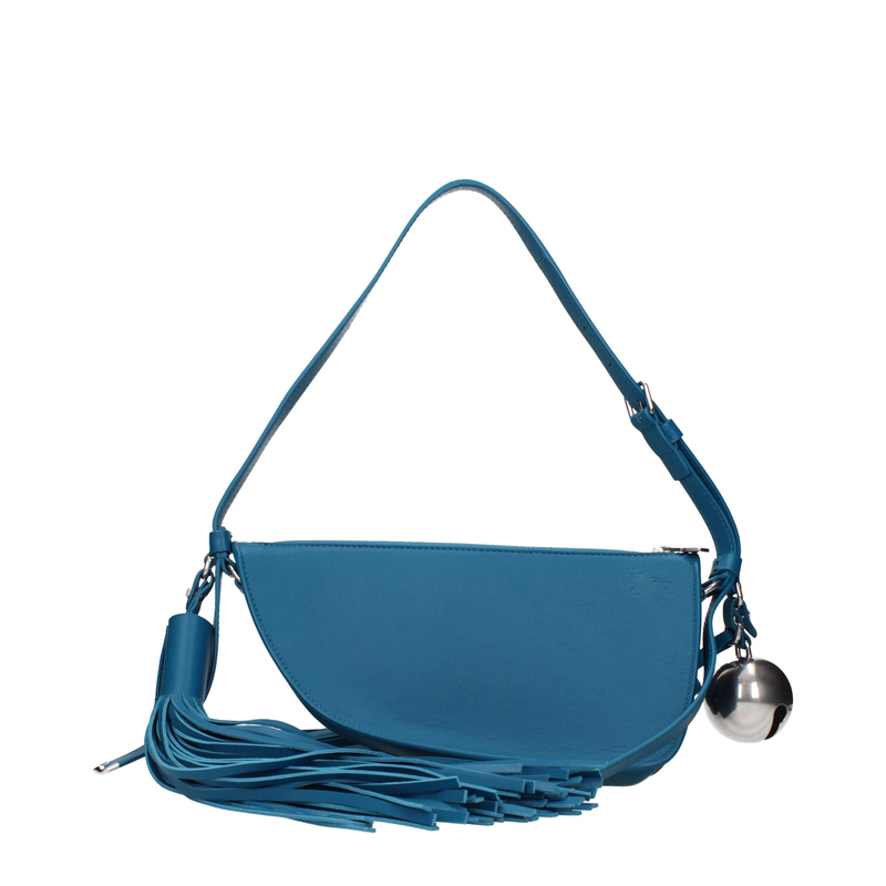 Blue leather shoulder bag-null