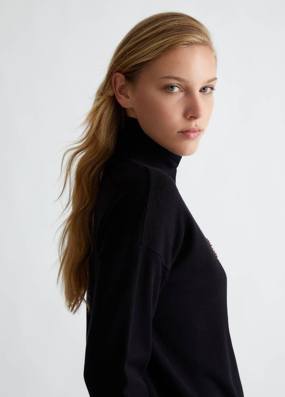 Product image: Turtleneck with logo and rhinestones-null