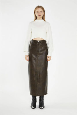 Glamorous faux leather skirt, Olive, medium