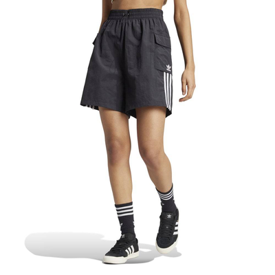 3-stripes cargo shorts, Black, medium