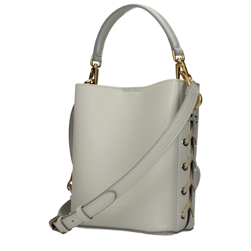 Gray leather handbag-null