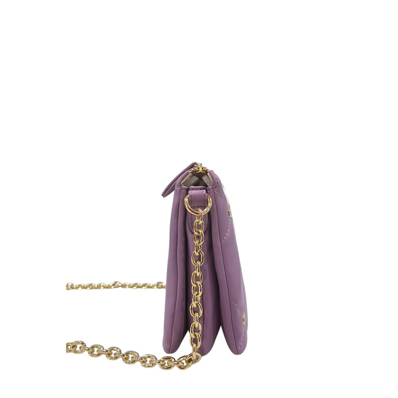 Purple faux leather women crossbody bag-null