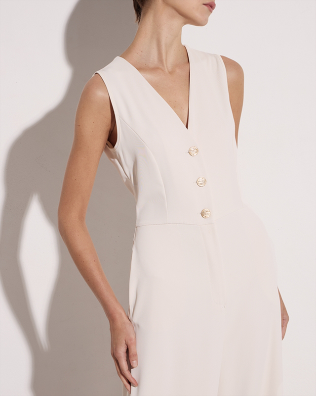 Jumpsuit sleeveless buttons image number null