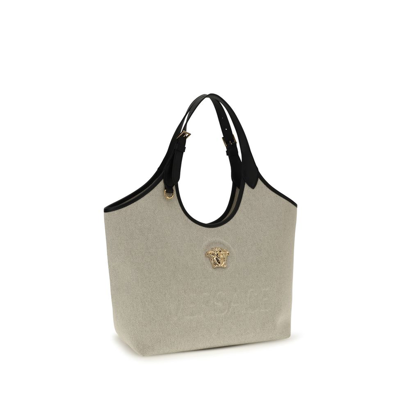 Beige cotton shoulder bag-null