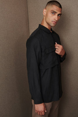 Pcoc easywear safari pocket overshirt, Black, medium