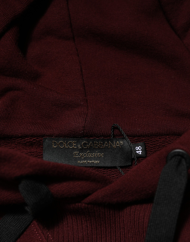 Burgundy cotton plaid lined men hoodie sweater-null
