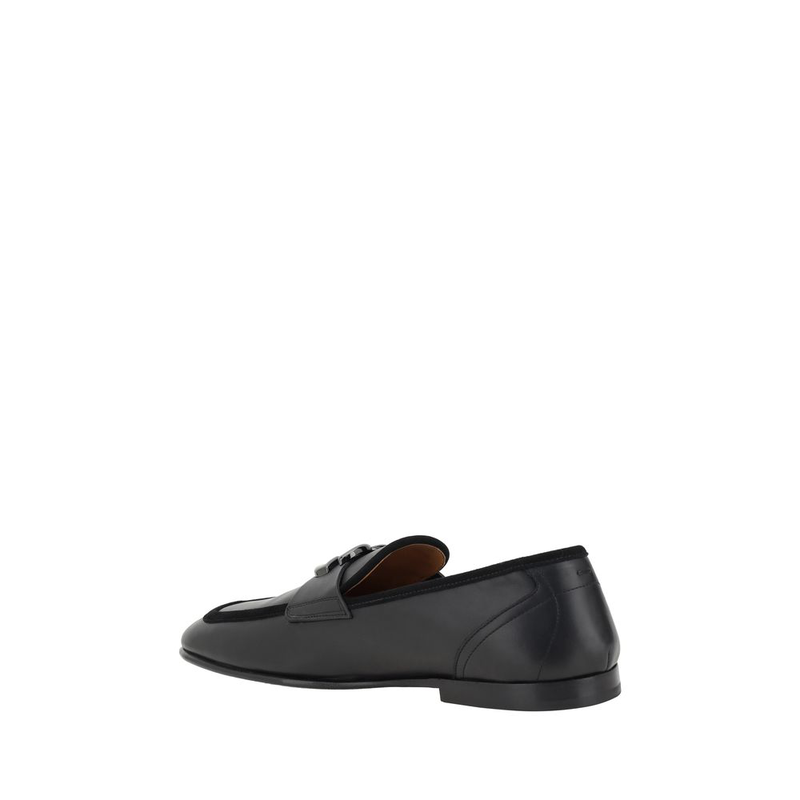 Black calf leather bos taurus slip-on loafers-null