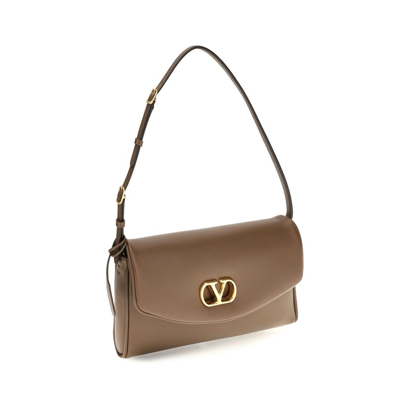 Brown calf leather bos taurus shoulder bag-null