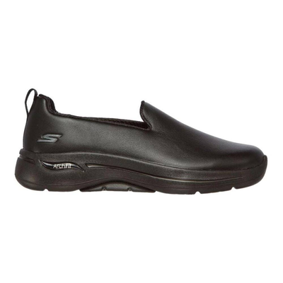 Go walk arch fit leather womens, Black, medium