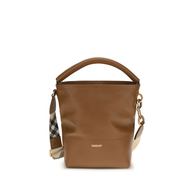Brown calf leather bos taurus backet bag, Brown, medium