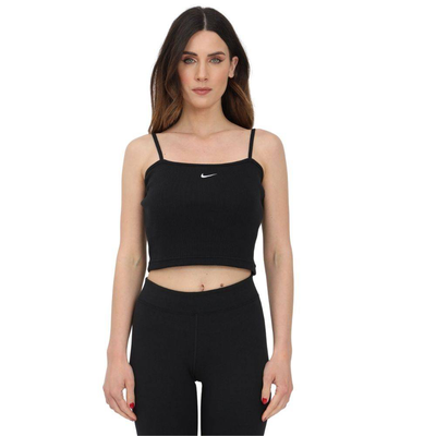 Essential womens cropped top, Black / White, medium