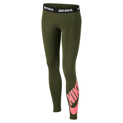 Sportswear girls logo leggings, Legion Green, medium
