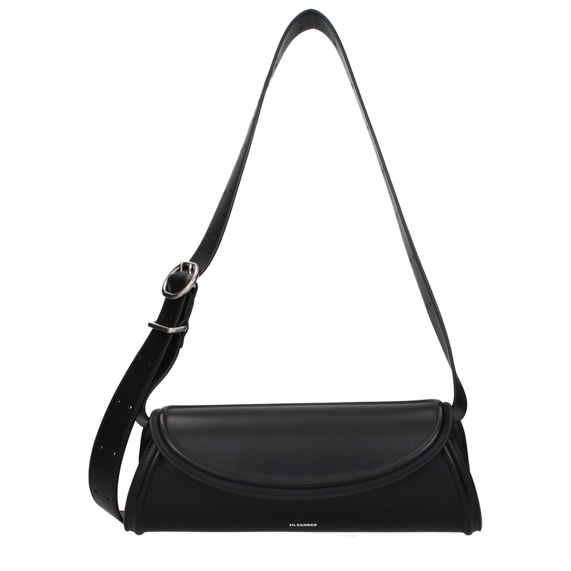 Black leather crossbody bag-null