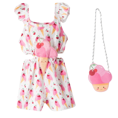 Ebita girl jumbsuit with mini bag pink 254270, Pink, medium