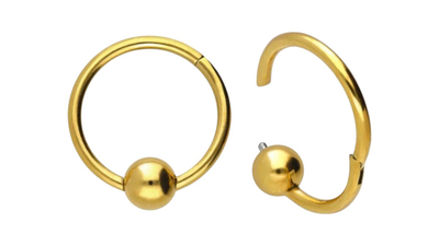 Surgical steel ball clicker gold, , medium