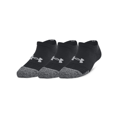 Under armour heatgear 3pk no show, Black, medium