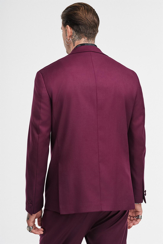 Stefan elastic slim fit textured blazer-null