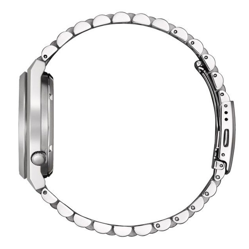 Gray stainless steel dress watch-null