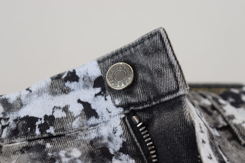 Multicolor cotton tie dye skinny denim jeans-null