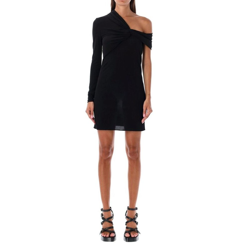 Black viscose casual dress-null