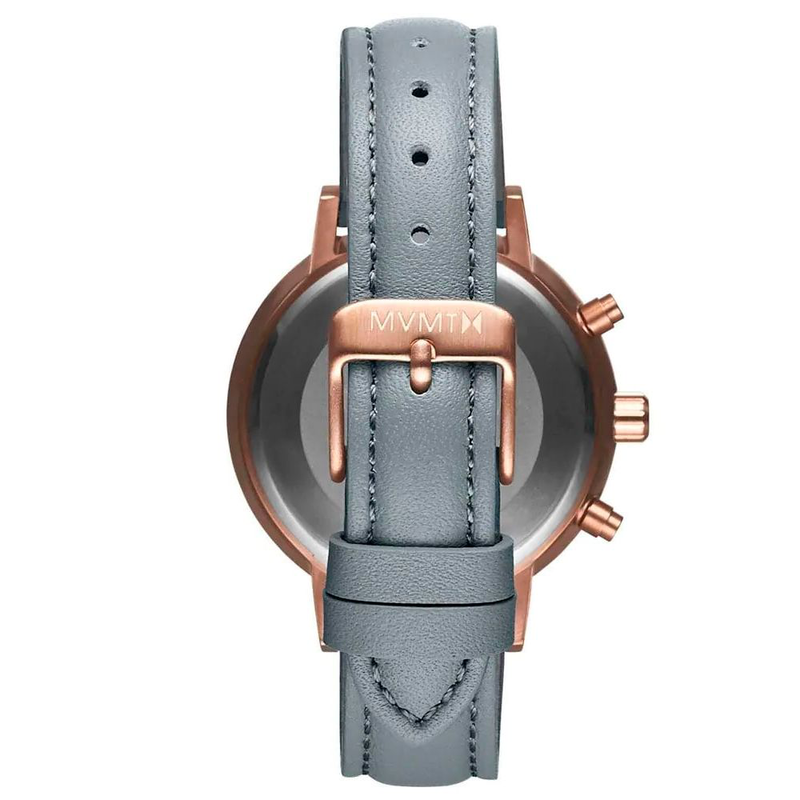 Gray leather dress watch-null