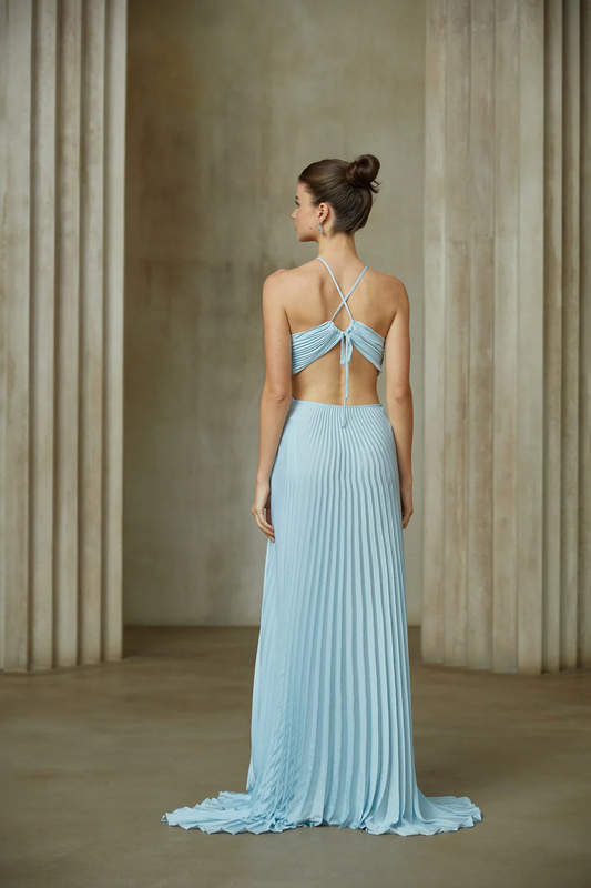 Pleated maxi dress-null