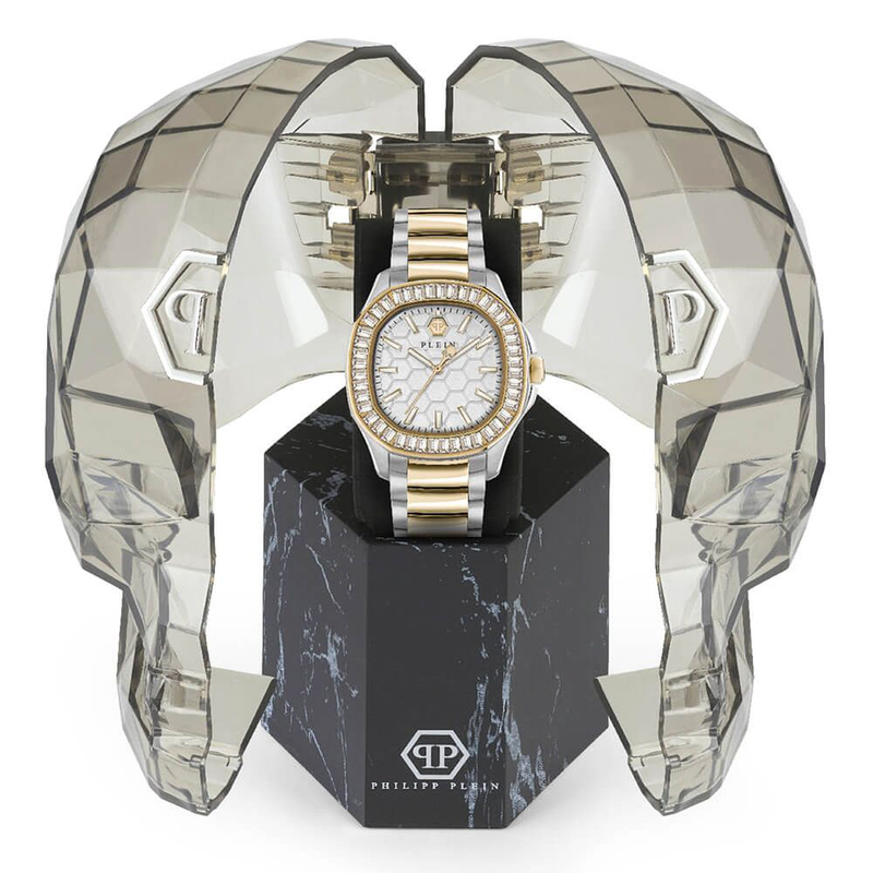 Gold stainless steel dress watch-null