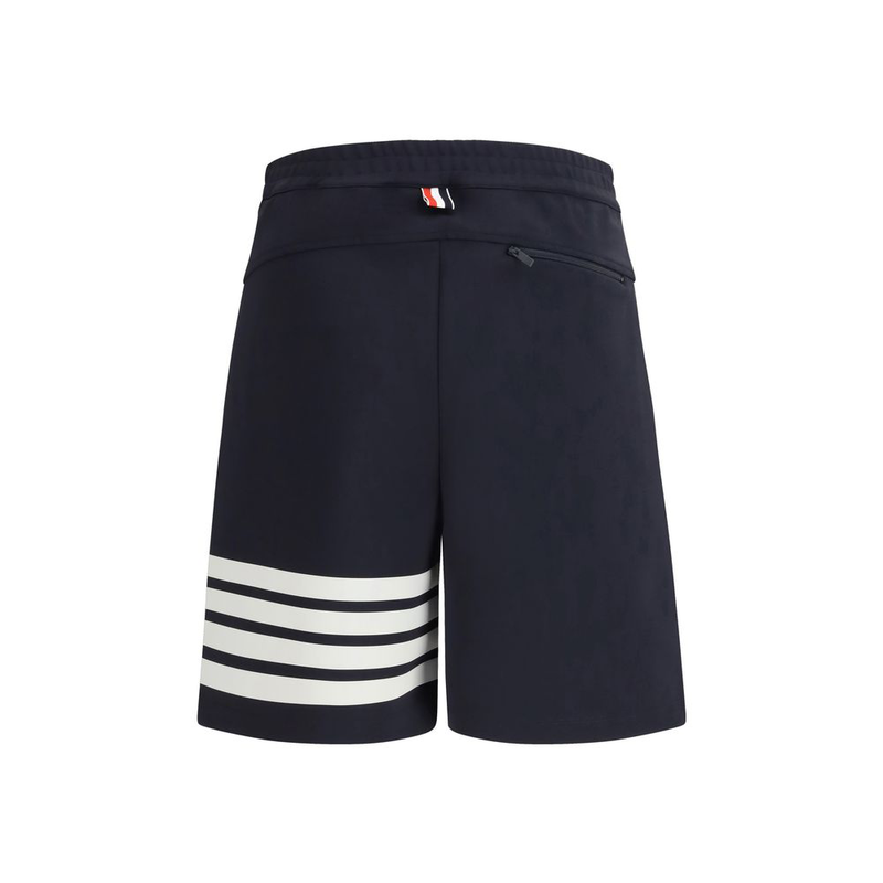 Blue viscose bermuda shorts-null