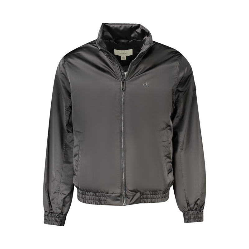 Black polyester men jacket-null