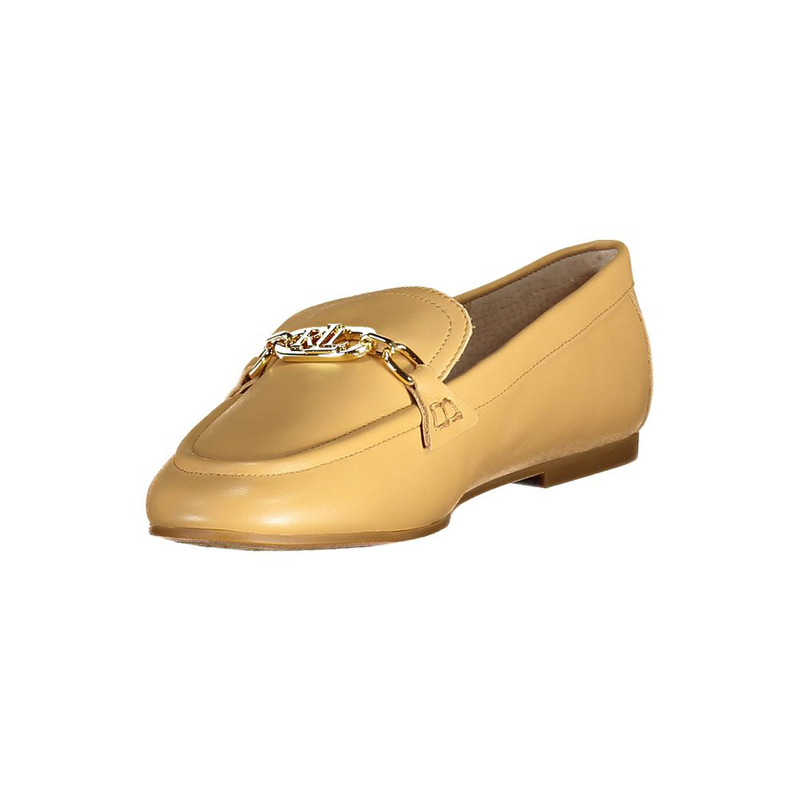 Beige leather womens classic shoe-null