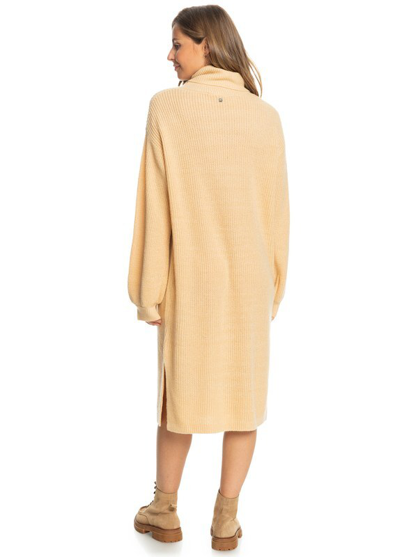 Roxy women silver tones - long sleeved knit dress  (erjkd034-null