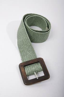 Wooven straw belt green