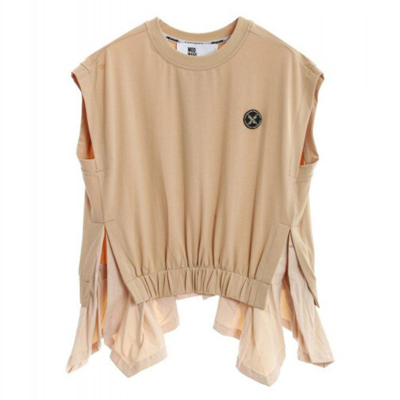 Mwm black sleeveless top double fabric detail-null