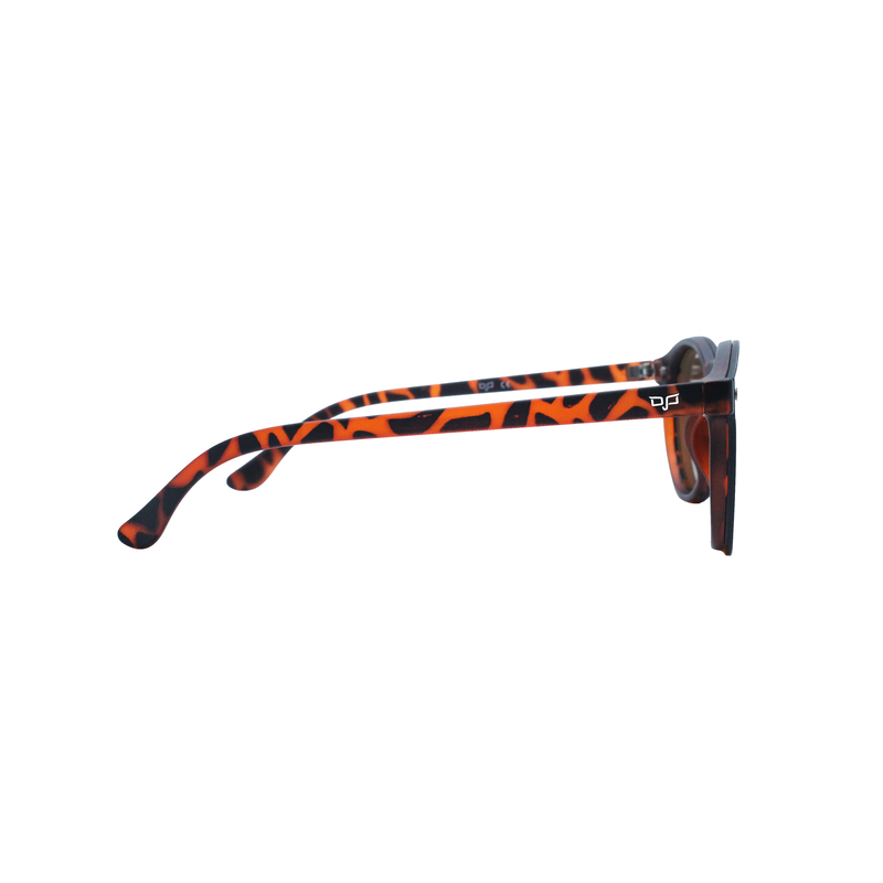 Product image: OJO trend sunglasses round matte transparent brown demi frame and temples with brown lenses-null