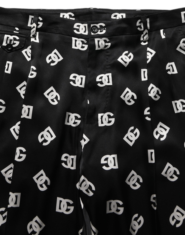 Black silk skinny leg dress men trouser pants-null