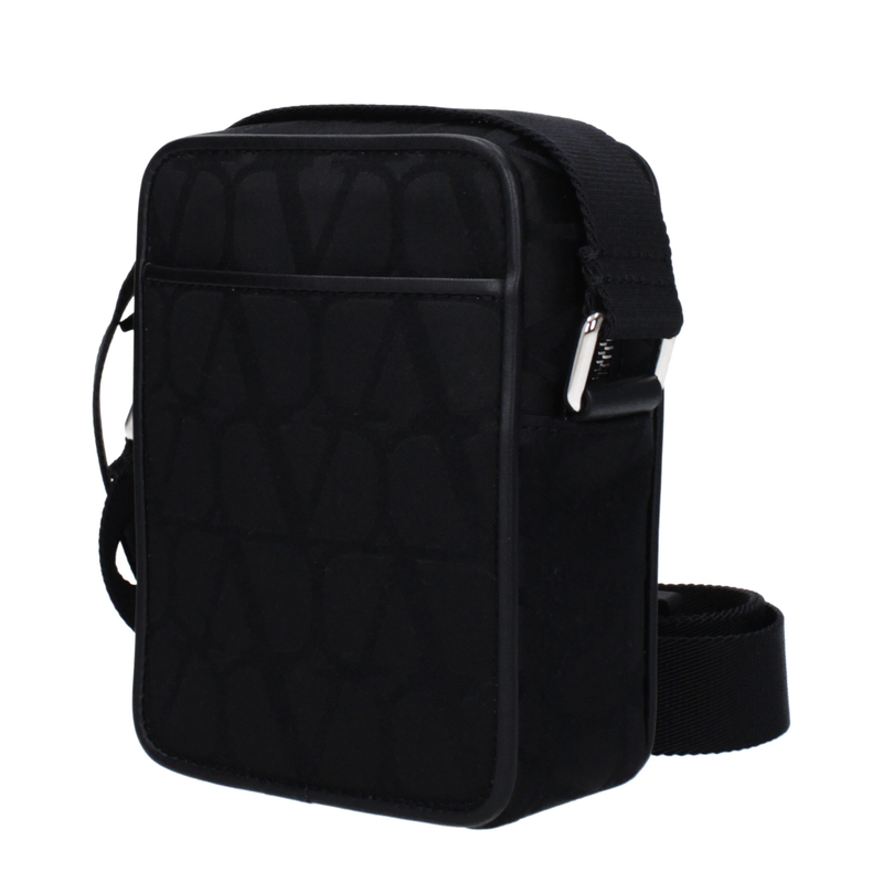 Black fabric crossbody bag-null