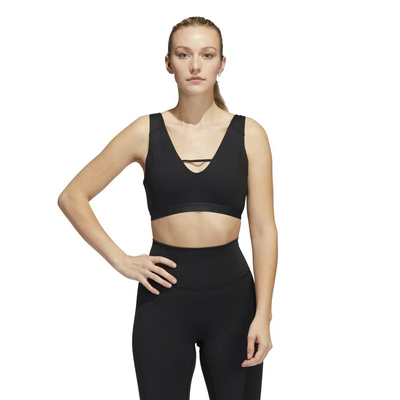 Yoga studio luxo light support bra, Black, medium