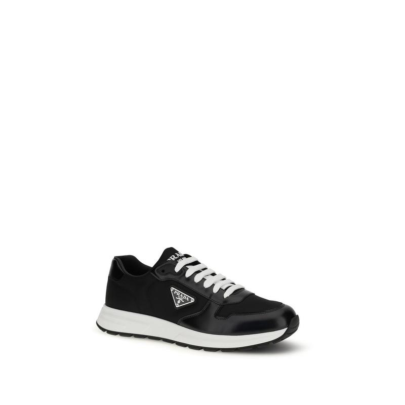 Black recycled polyamide athletic sneakers-null