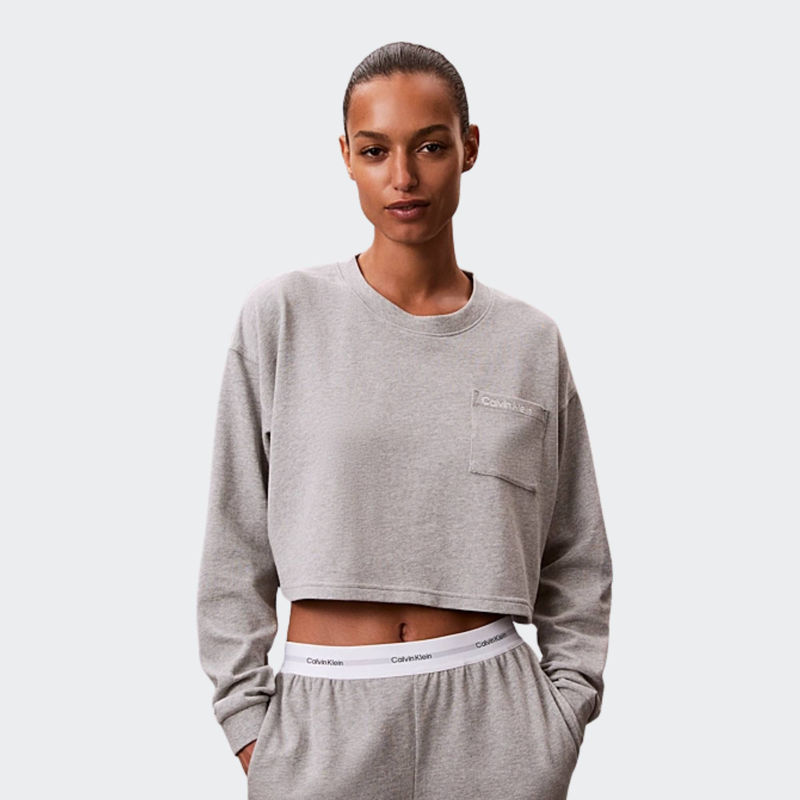 Logo jersey crop sweatshirt-null